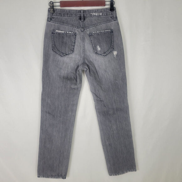 Paper Denim & Cloth Jeans Womens 24 646 Straight‎ Destroyed Black W26 x L25.5 - Picture 2 of 16